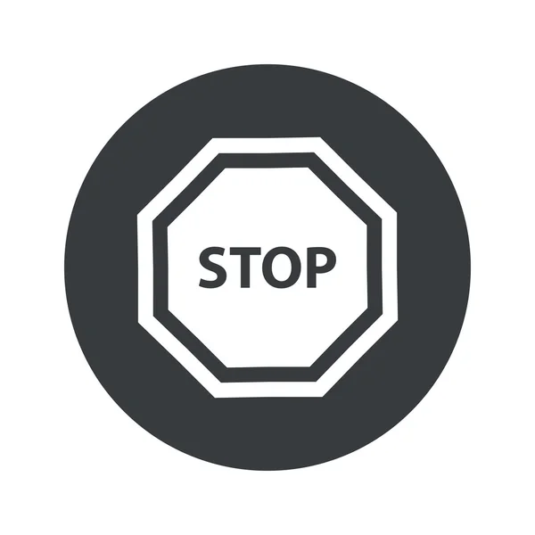 Icône STOP ronde monochrome — Image vectorielle