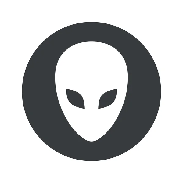 Monochrome runde Alien-Ikone — Stockvektor
