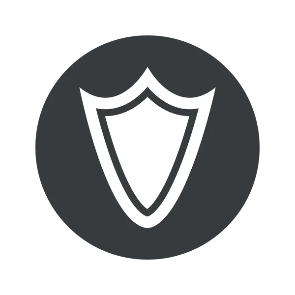 Monochrome round shield icon — Stock Vector