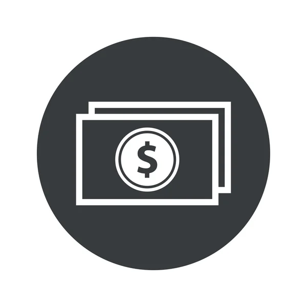 Monochromatyczne okrągły dollar bill ikona — Wektor stockowy
