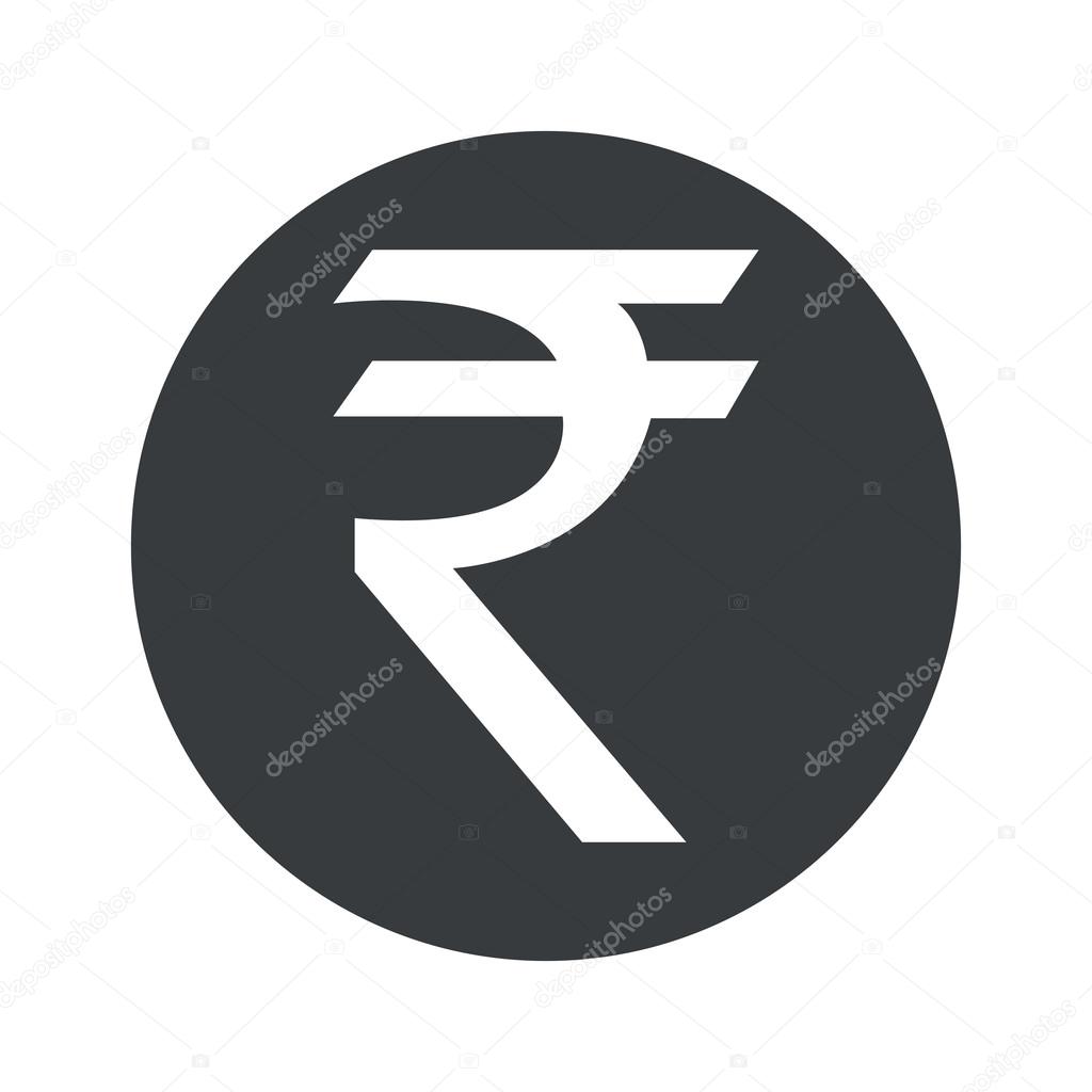 Monochrome round rupee icon