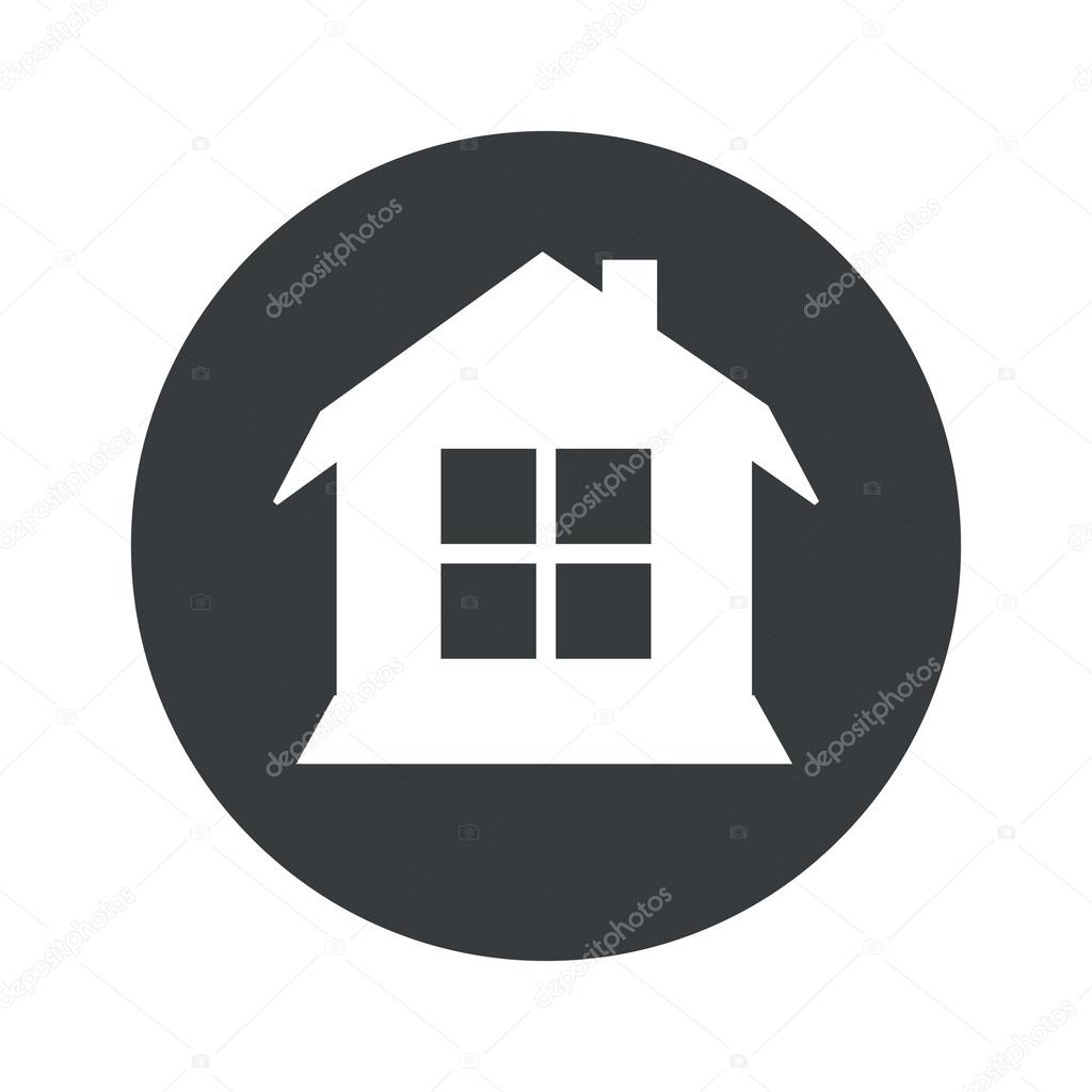 Monochrome round house icon