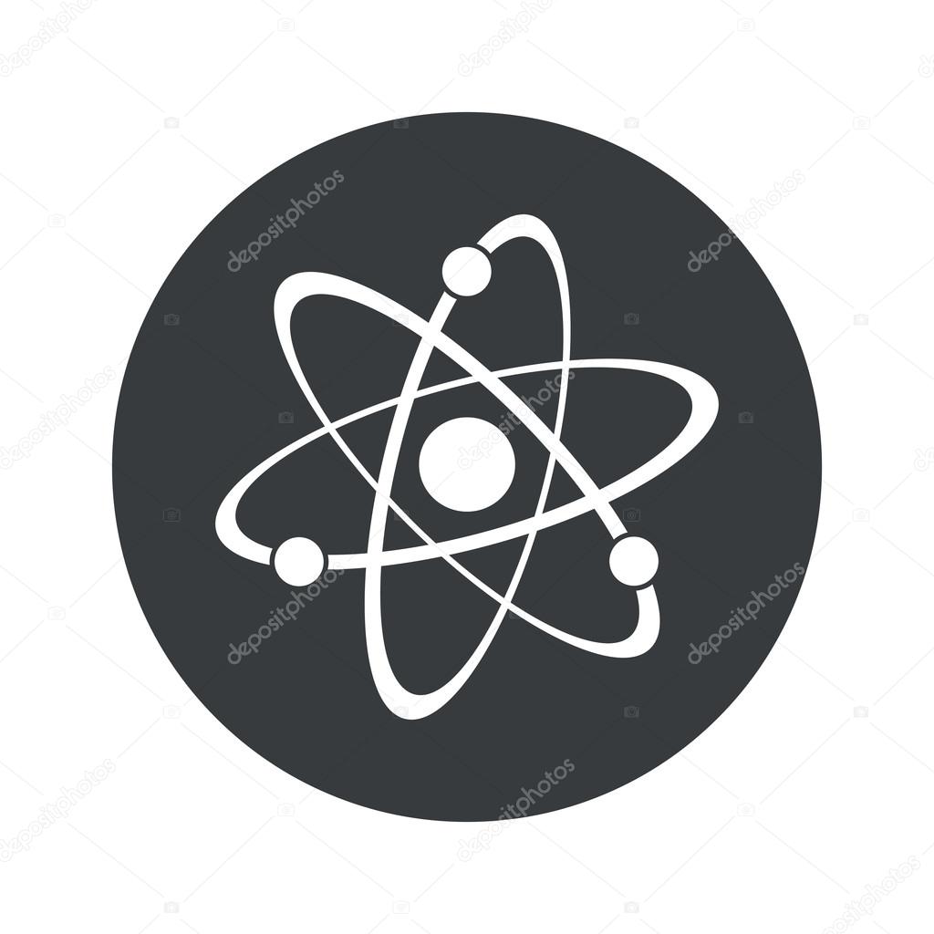 Monochrome round atom icon