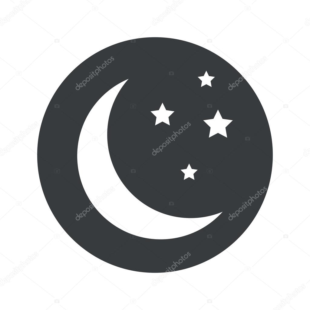 Monochrome round night icon