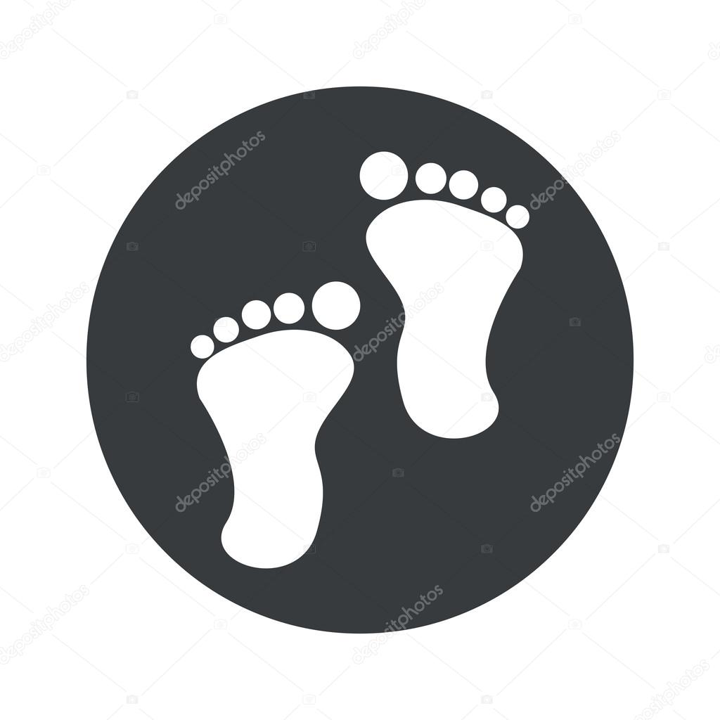 Monochrome round footprint icon