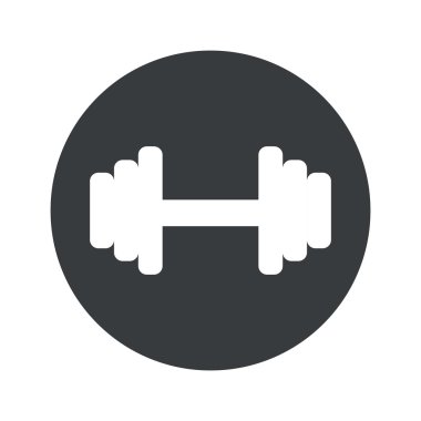 Tek renkli yuvarlak halter simgesi