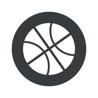 Tek renkli yuvarlak basketbol simgesi