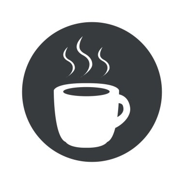 Tek renkli yuvarlak sıcak içecek simgesi