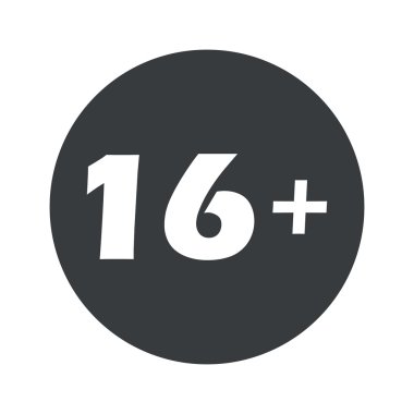 Tek renkli yuvarlak 16 artı simgesi