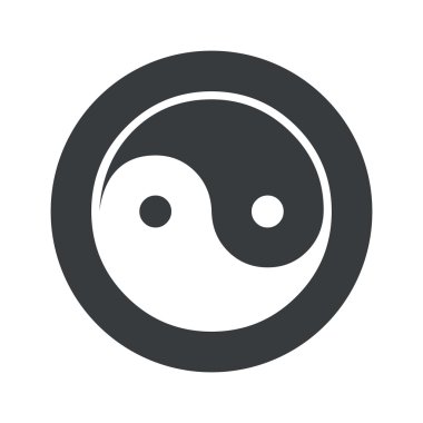 Tek renkli yuvarlak ying yang simgesi