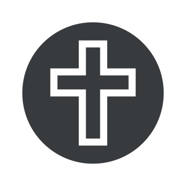 Tek renkli yuvarlak Hıristiyan çapraz simgesi