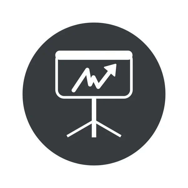 Icono de presentación gráfica redonda monocromática — Vector de stock