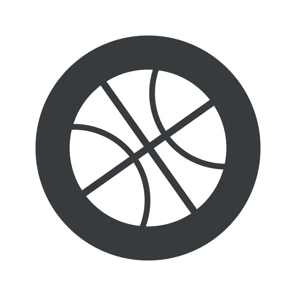 Monocromo ronda icono de baloncesto — Vector de stock