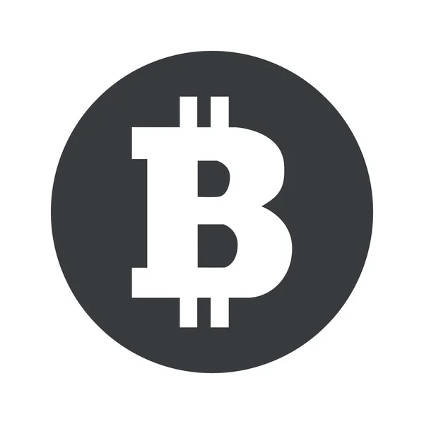 Monochroom ronde bitcoin pictogram — Stockvector