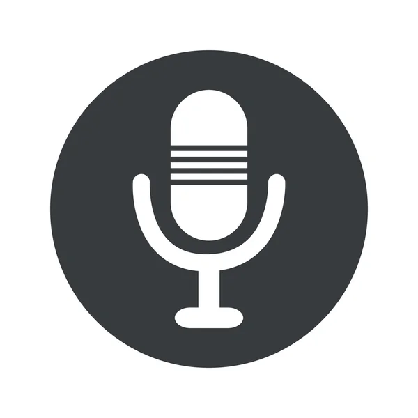 Monochrome round microphone icon — Stock Vector