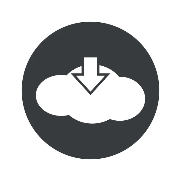 Monochrome round cloud download icon — Stock Vector
