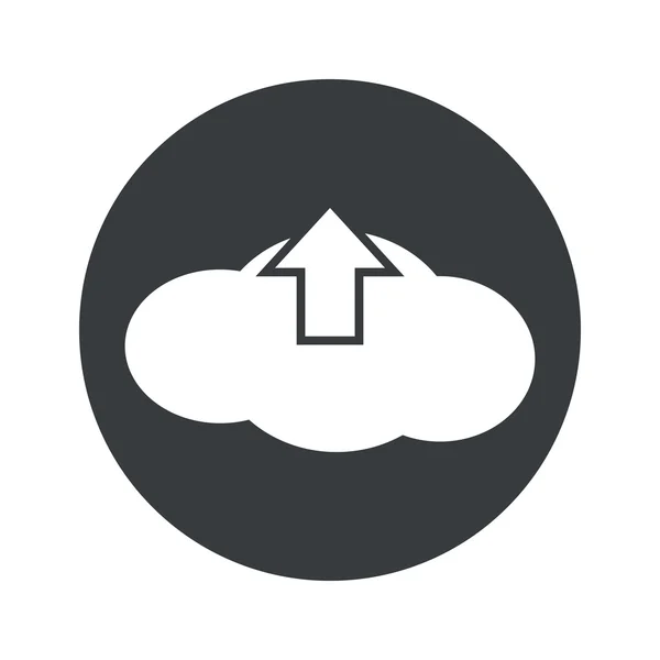 Monochrome round cloud upload icon — Stockvector
