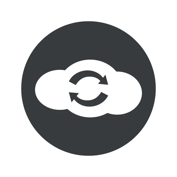 Monokrom runda cloud exchange ikonen — Stock vektor