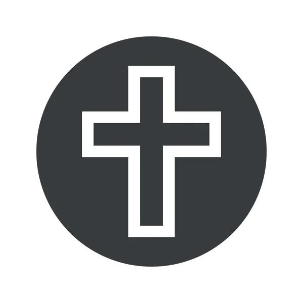 Monochrome round christian cross icon — Stock Vector