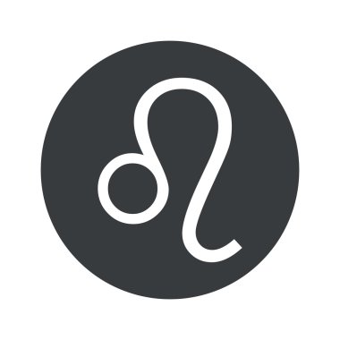 Tek renkli yuvarlak Leo simgesi