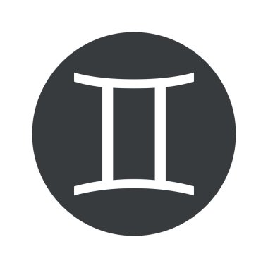 Tek renkli yuvarlak İkizler simgesi