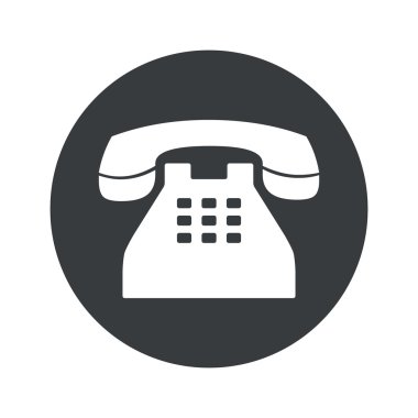 Tek renkli yuvarlak telefon simgesi