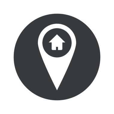 Tek renkli yuvarlak ev işaretçi simgesi