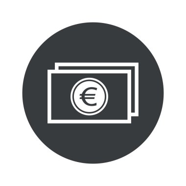 Tek renkli yuvarlak euro fatura simgesi