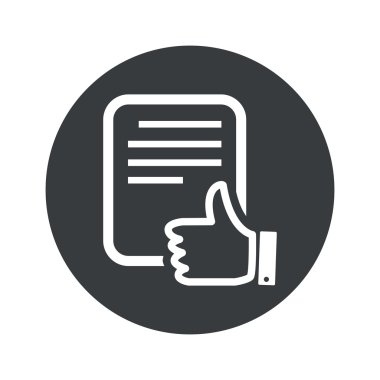 Tek renkli yuvarlak iyi belge simgesi