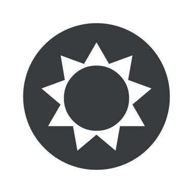 Tek renkli yuvarlak güneş simgesi