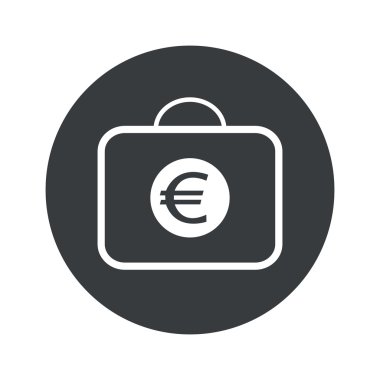 Tek renkli yuvarlak euro çanta simgesi