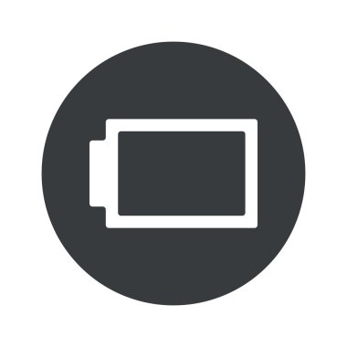 Tek renkli yuvarlak taburcu pil simgesi