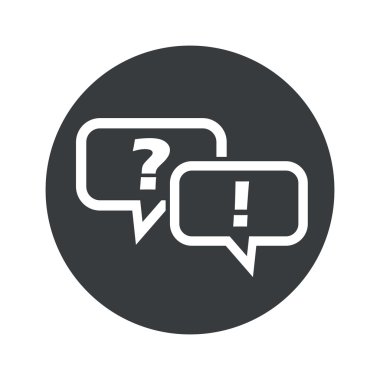 Tek renkli yuvarlak soru cevap simgesi