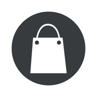 Tek renkli yuvarlak alışveriş çantası simgesini