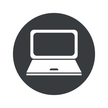 Tek renkli yuvarlak dizüstü bilgisayar simgesi