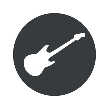 Tek renkli yuvarlak gitar simgesi