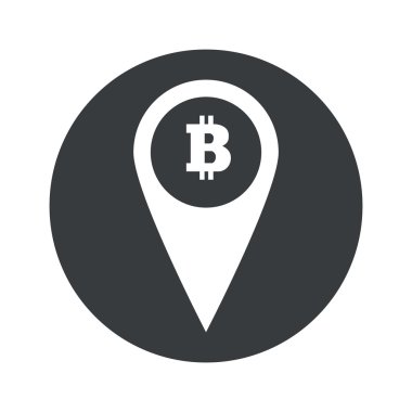 Tek renkli yuvarlak bitcoin işaretçi simgesi