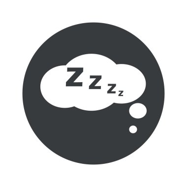 Tek renkli yuvarlak uyku simgesi