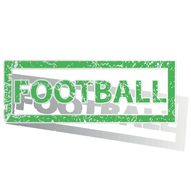 Yeşil futbol damga özetlenen