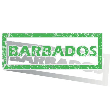 Green outlined Barbados stamp