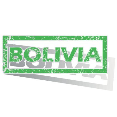 Green outlined Bolivia stamp