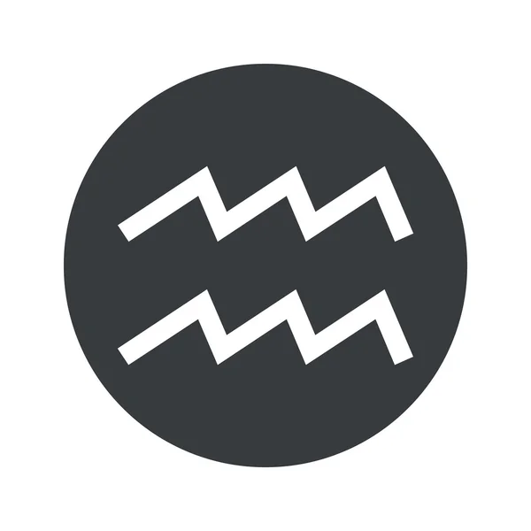 Monochrome round Aquarius icon — Stock Vector