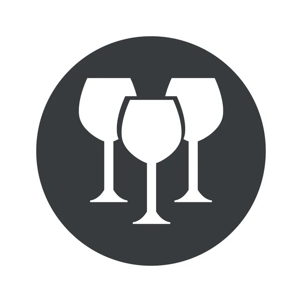 Monocromo redondo icono de cristal de vino — Vector de stock