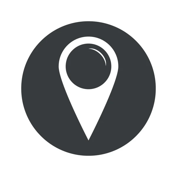 Monochrome round map marker icon — Stock Vector