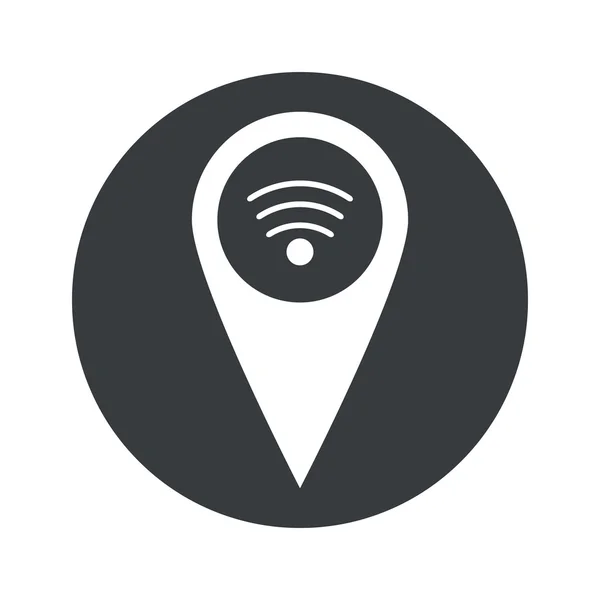 Monocromo redondo Wi-Fi puntero icono — Vector de stock