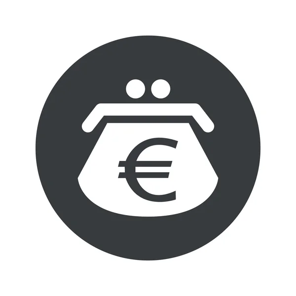 Monocromo ronda euro bolso icono — Archivo Imágenes Vectoriales