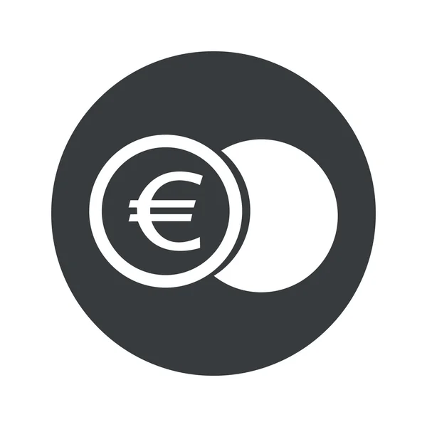Monochrome round euro coin icon — Stock Vector