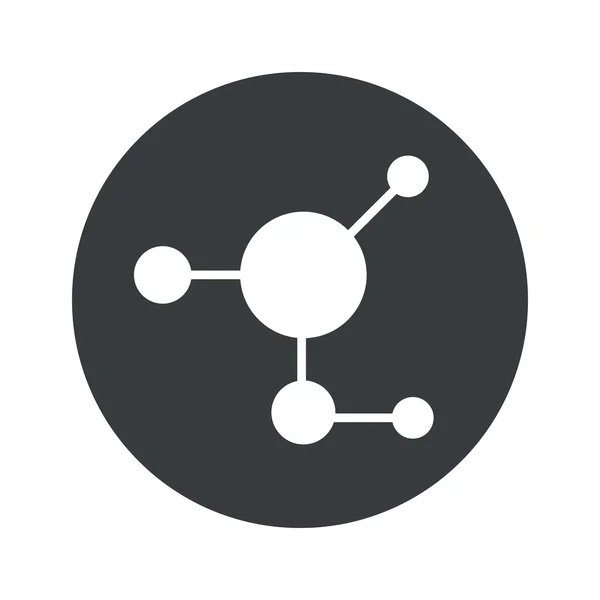 Fekete-fehér kerek molekula ikon — Stock Vector