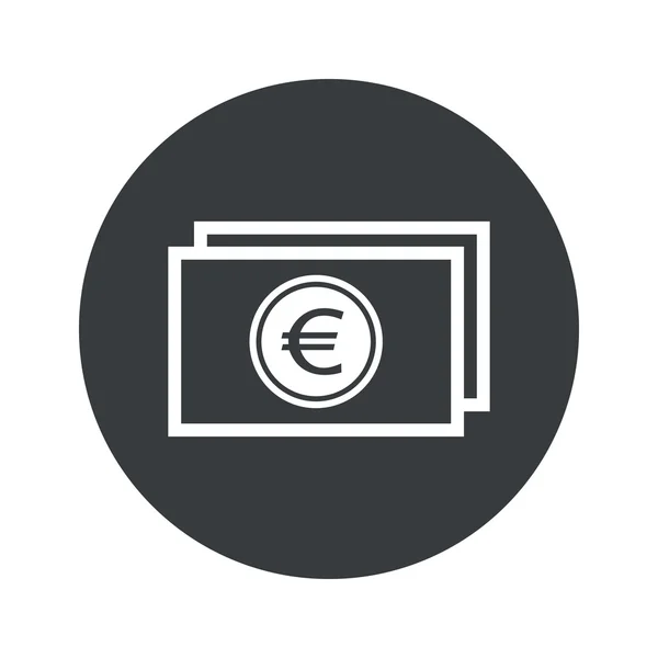 Monocromo ronda euro icono de la factura — Archivo Imágenes Vectoriales
