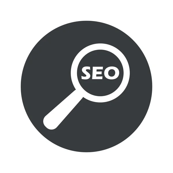 Icône de recherche SEO ronde monochrome — Image vectorielle